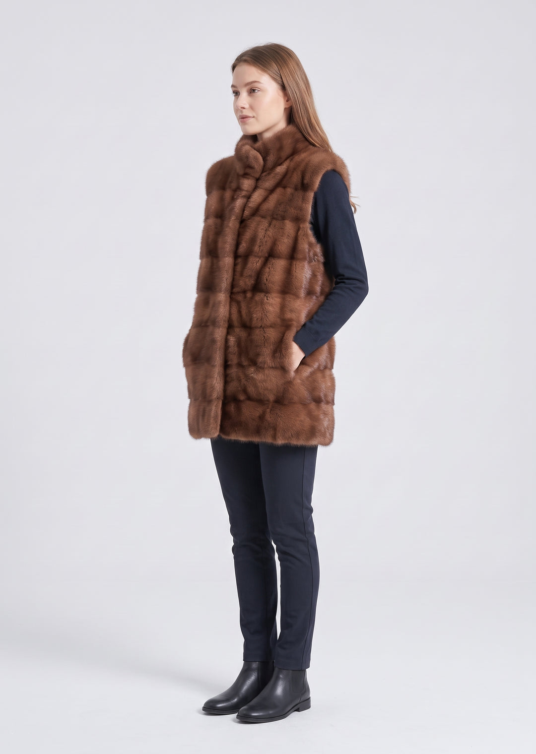 Nelly Vest, 70 cm. - Mink - Kvinner - Pastell
