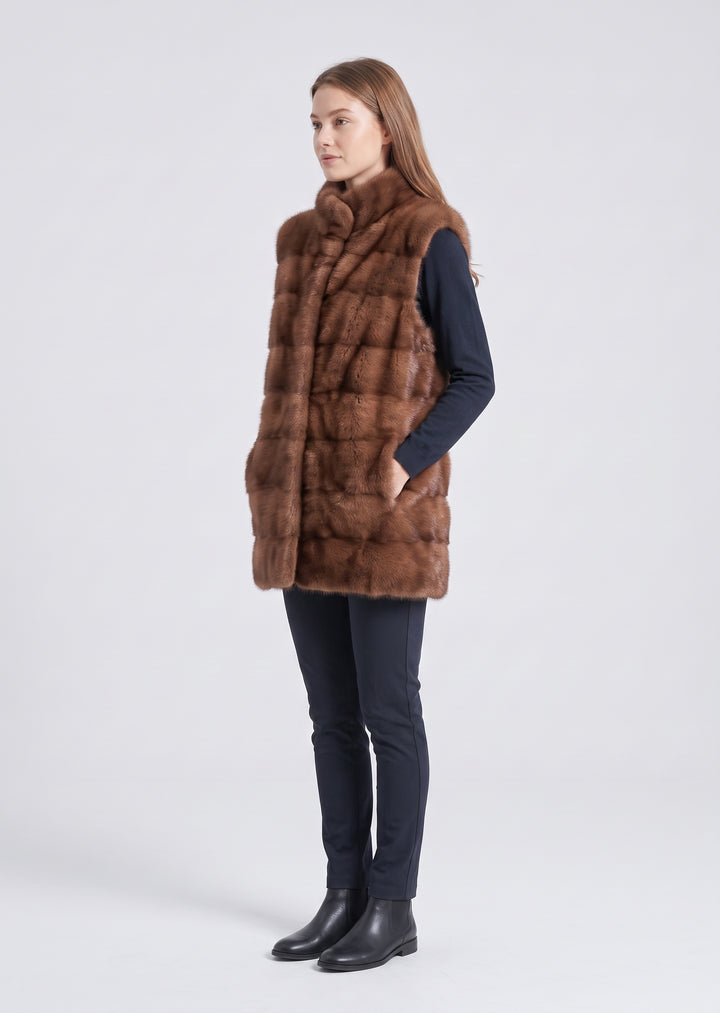 Nelly Vest, 70 cm. - Mink - Kvinner - Pastell