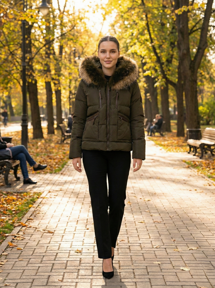 Fugge, 61 cm. - Kapuze - Daunen - Frauen - Armee