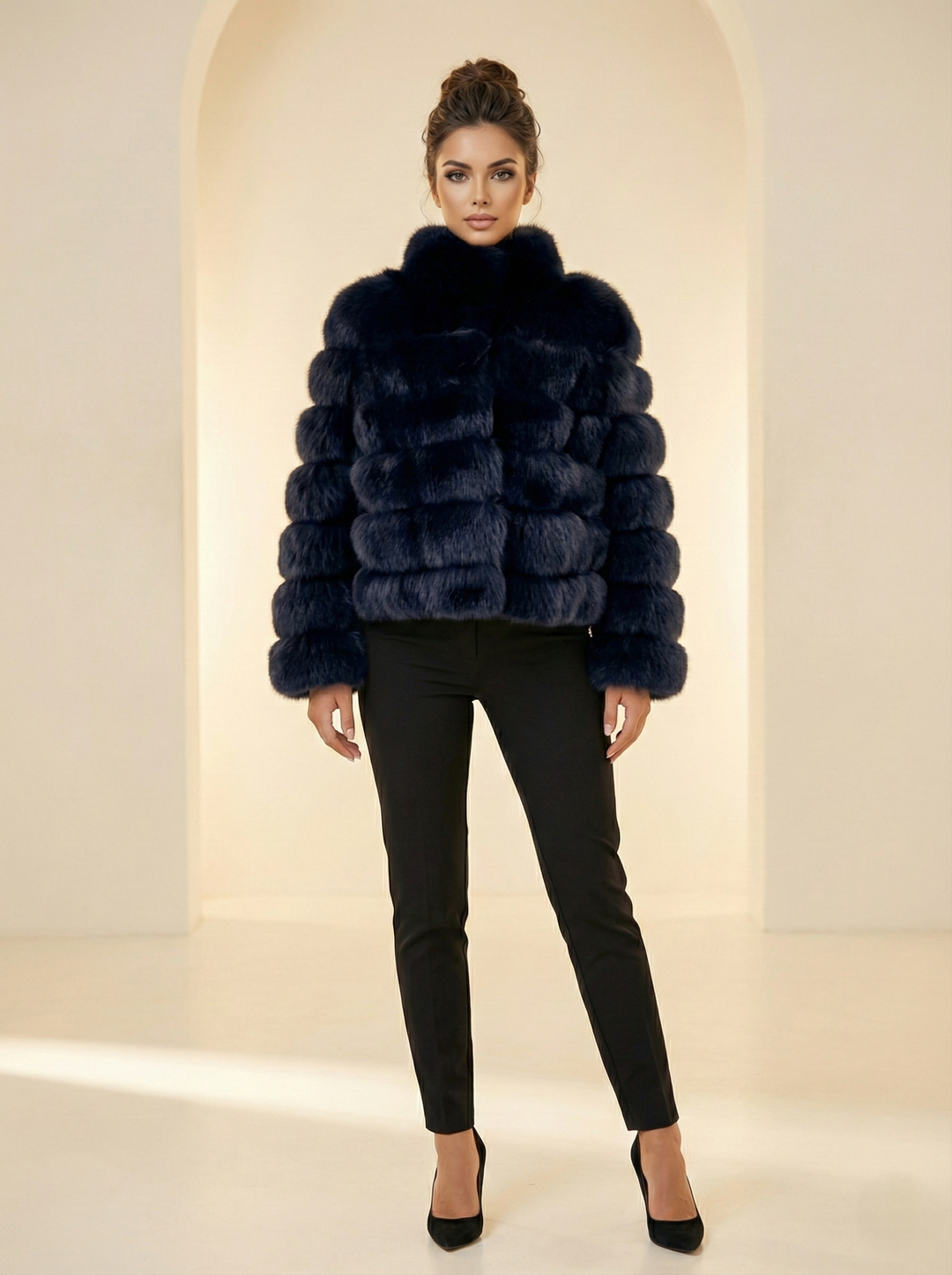 Virginia, 60 cm. - Blue Fox - Kvinner - Svart.