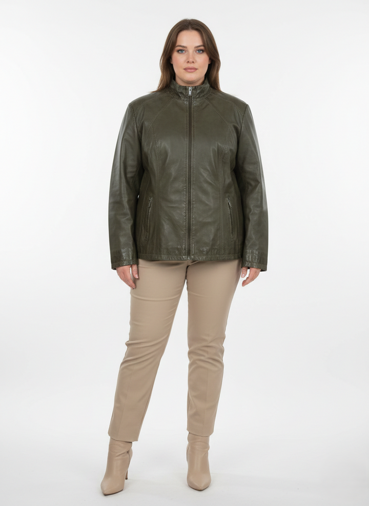 Sille XL, 70 cm. - Lammläder - Dam - Oliv