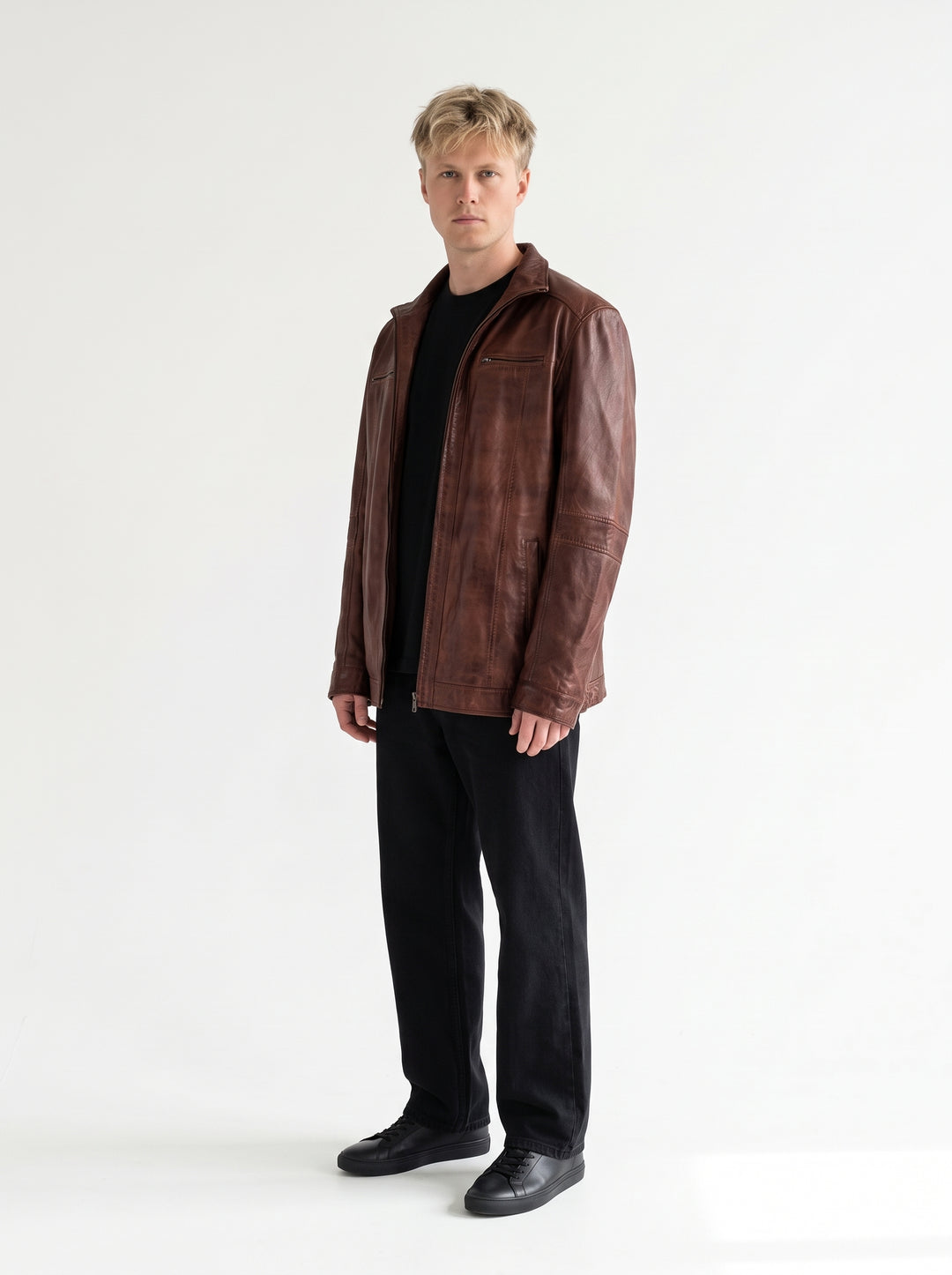 Big Marlow - Lamm Polish Nappa Leather -Man - Kopparbrun