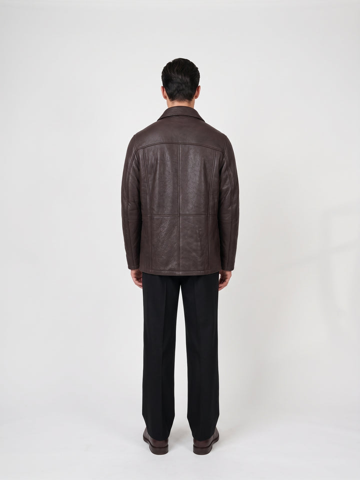 Kamil, 80cm Nappa Lamb Crack - Man Dark Brown