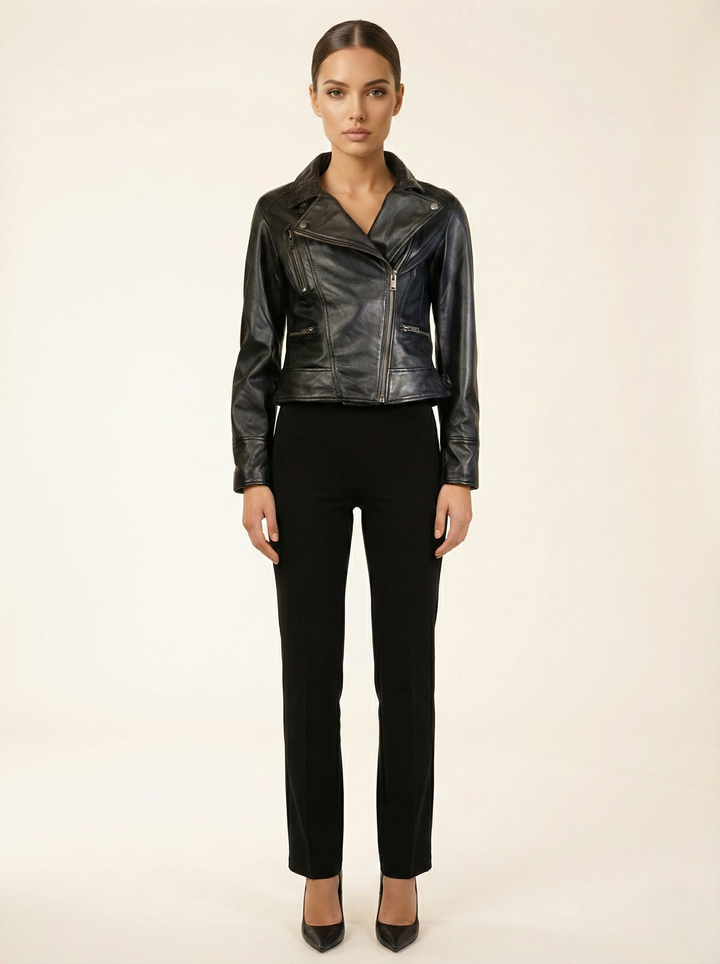 Halle, 52 cm. - Schafsleder - Damen - Schwarz