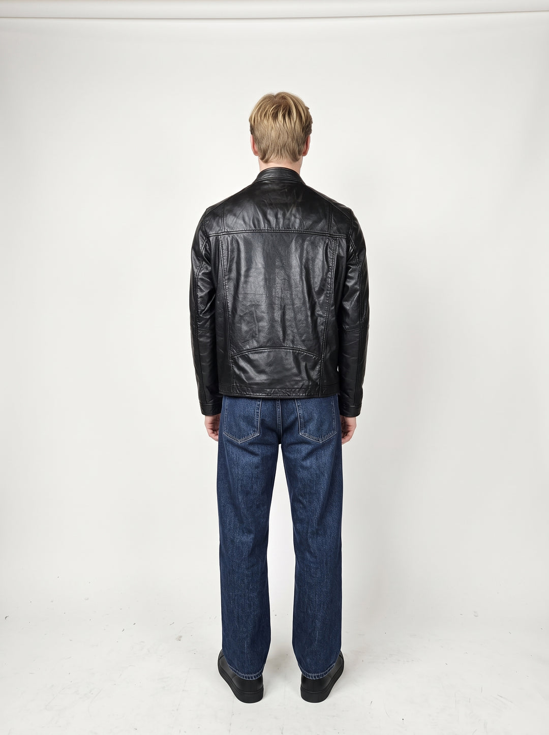 New Victor Lamb Polish Nappa Leather -Man Black