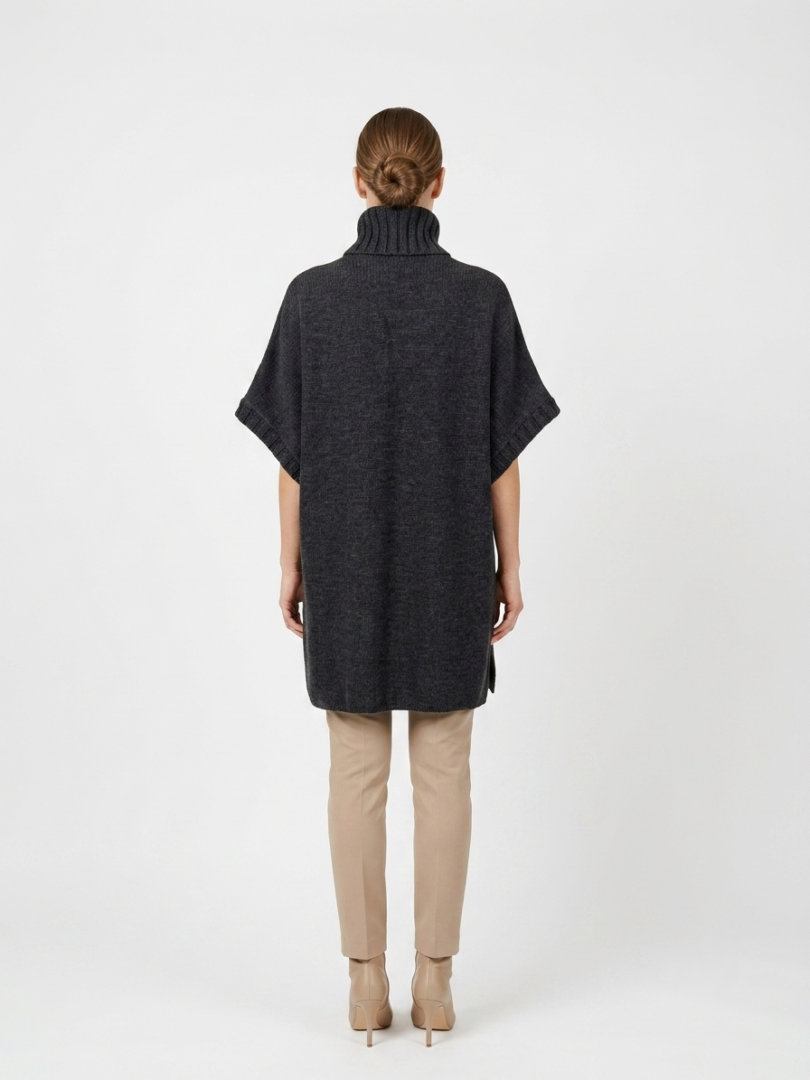 Molli Cape – Lammleder – Damen – Schwarz