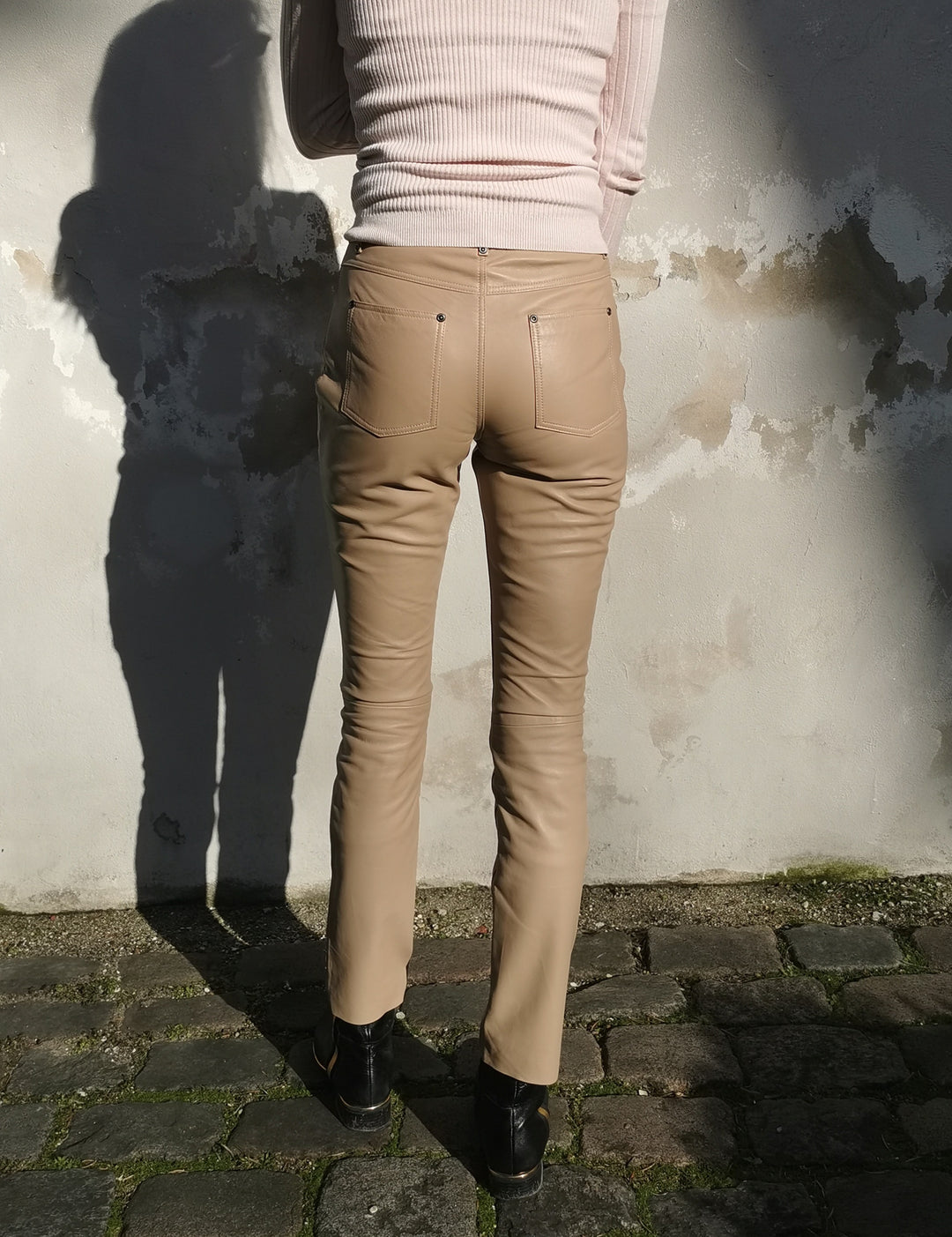 New Jill Trouser - Lamb Nappa Leather - Women - Beige