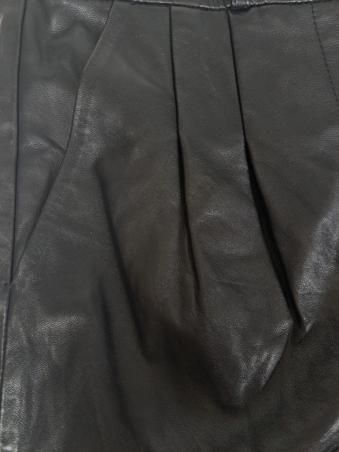 Marina Shorts - Lamb Thick Dace Leather -Women - Black