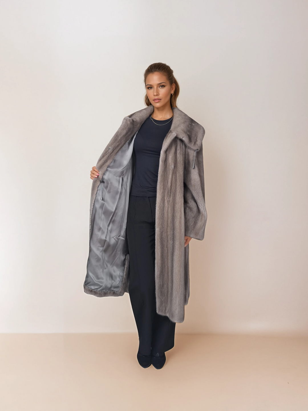 Alina, 110 cm. - Mink Let Out - Women - Silver Blue