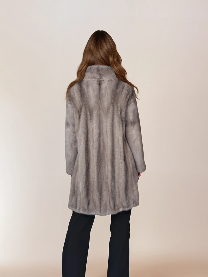 Filuka-A, 90 cm. - Collar - Mink - Women - Silver Blue