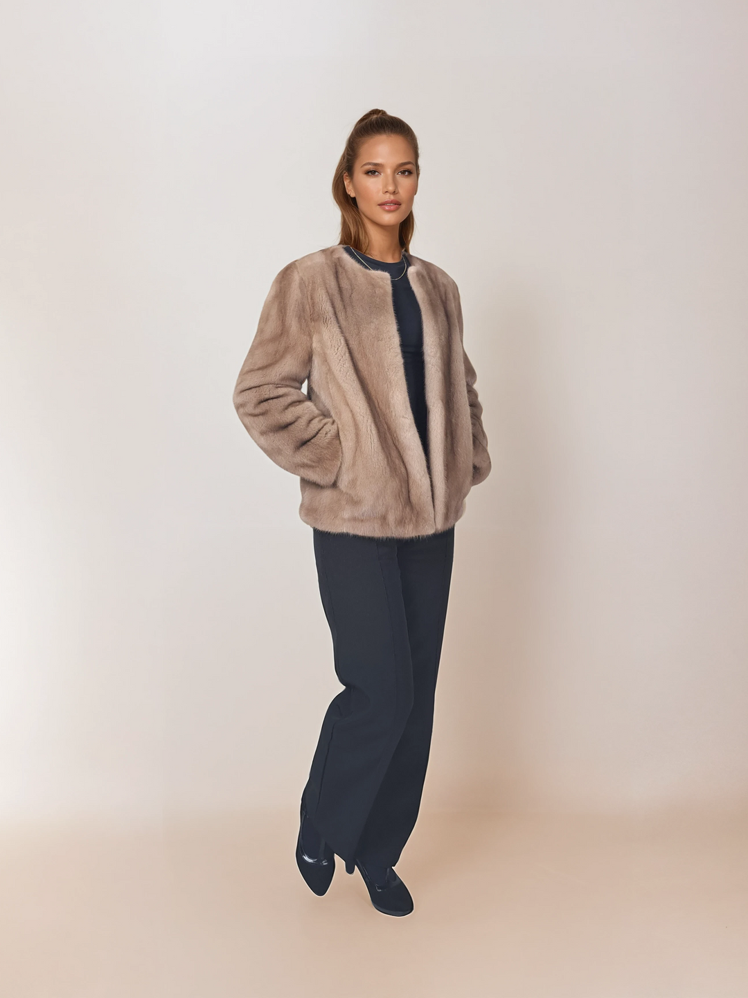 Chanel, 60 cm. - Mink - Women - Pastel