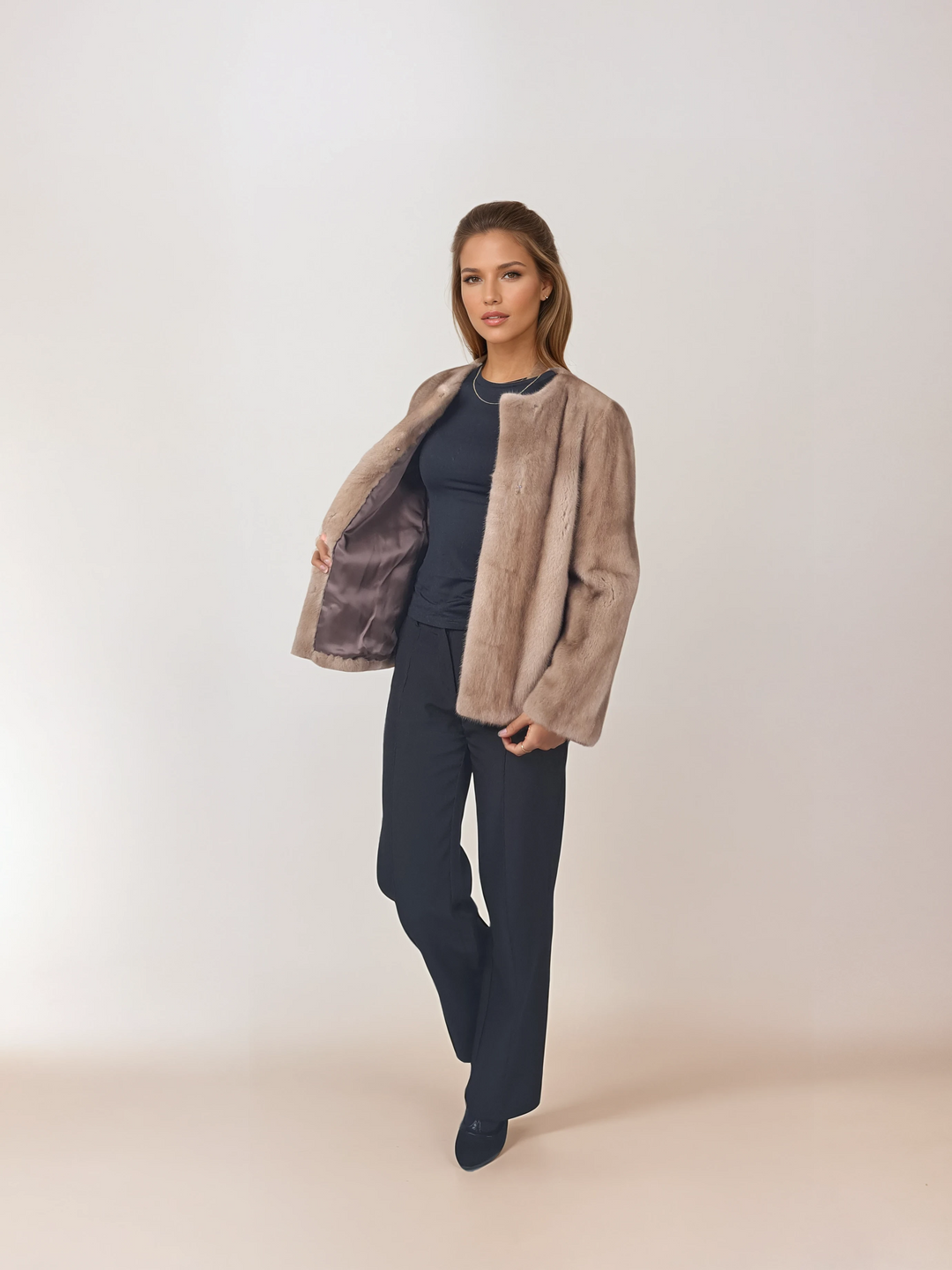 Chanel, 60 cm. - Mink - Women - Pastel