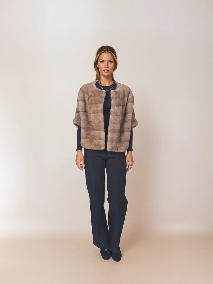 Tüll, 50 cm. - Nerz - Damen - Pastell / Nerzpelz - Levinsky - Kvinde