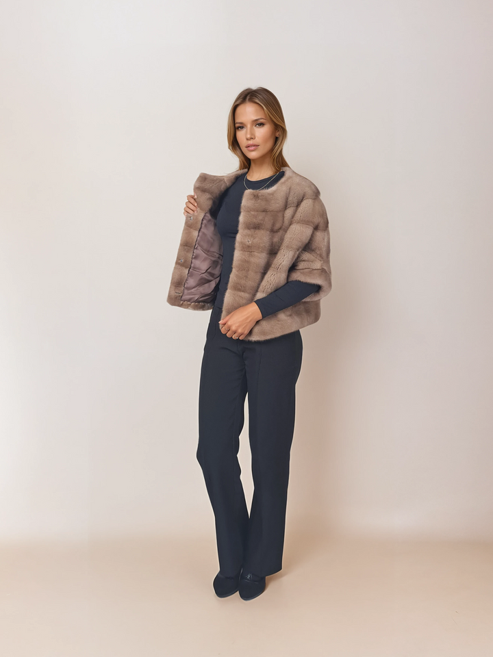 Tüll, 50 cm. - Nerz - Damen - Pastell / Nerzpelz - Levinsky - Kvinde