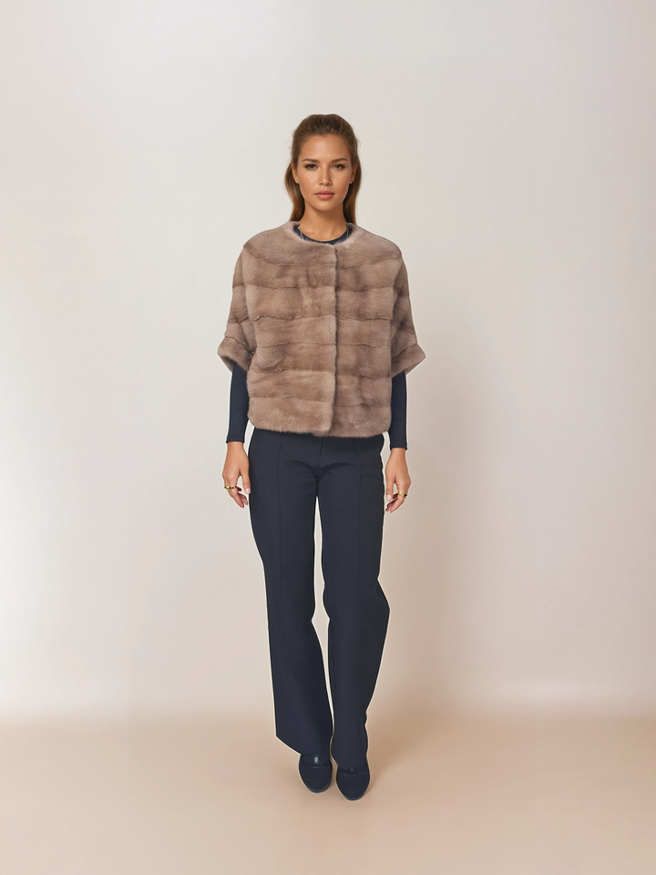 Tüll, 50 cm. - Nerz - Damen - Pastell / Nerzpelz - Levinsky - Kvinde