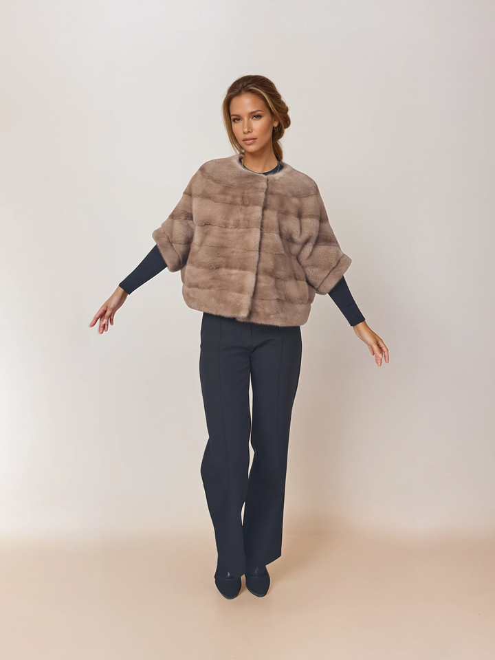 Tüll, 50 cm. - Nerz - Damen - Pastell / Nerzpelz - Levinsky - Kvinde