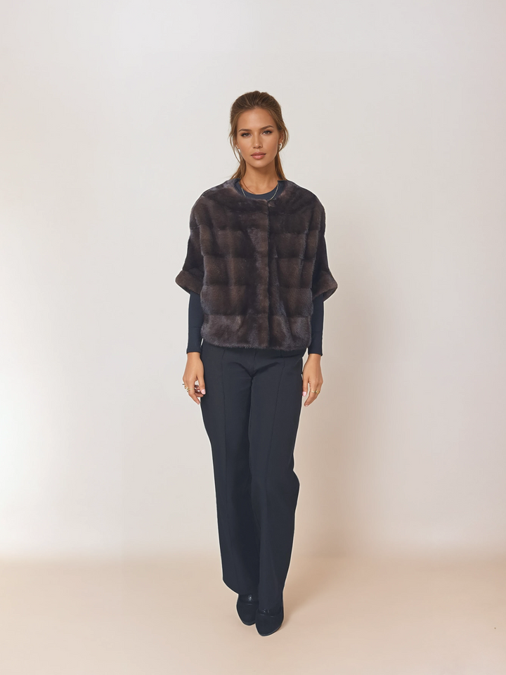 Tulle, 50 cm. - Mink - Women - Brown