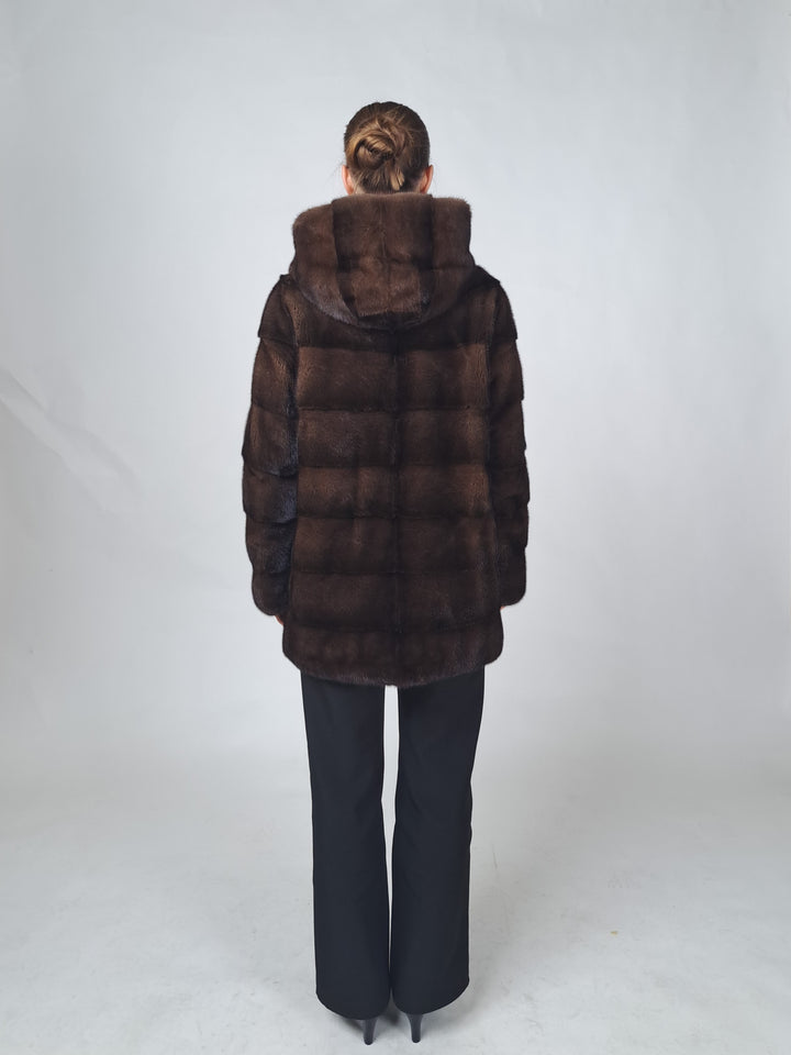 Victoria, 75 cm. - Hood - Mink - Women - Brown