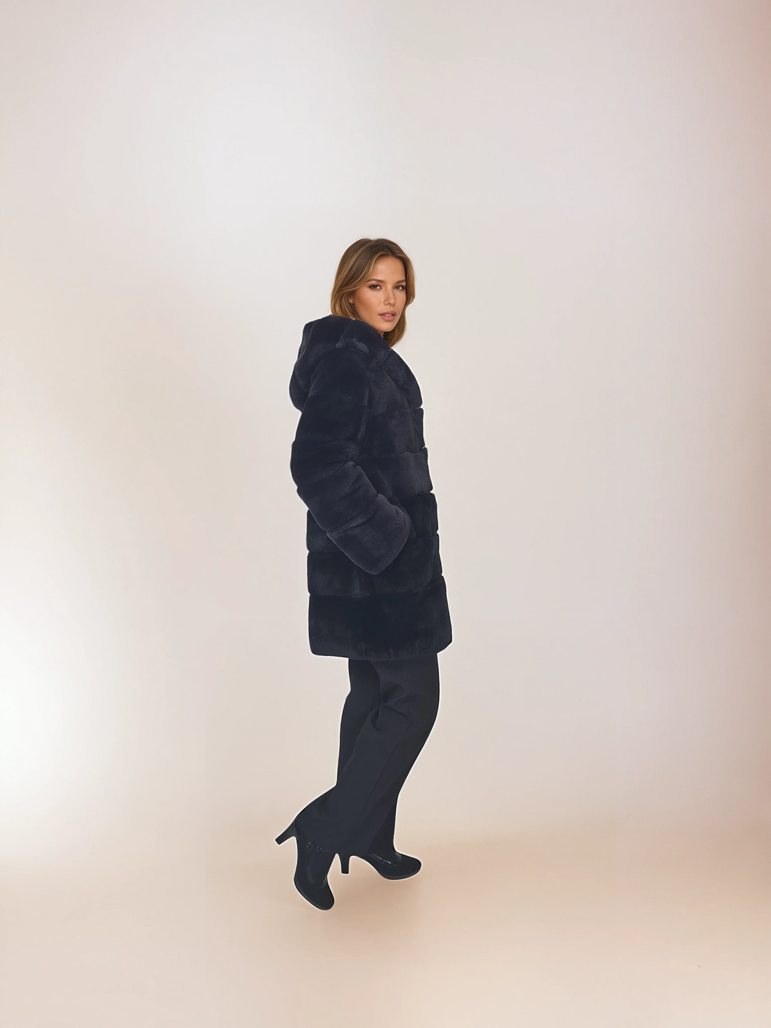 Imelda, 80 cm. - Rex - Women - Charcoal & Black