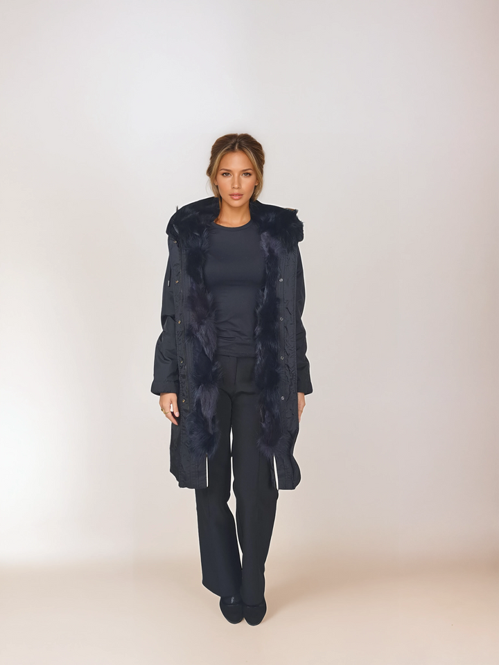 Calgary, 95 cm. - Hood - Textile - Women - Black