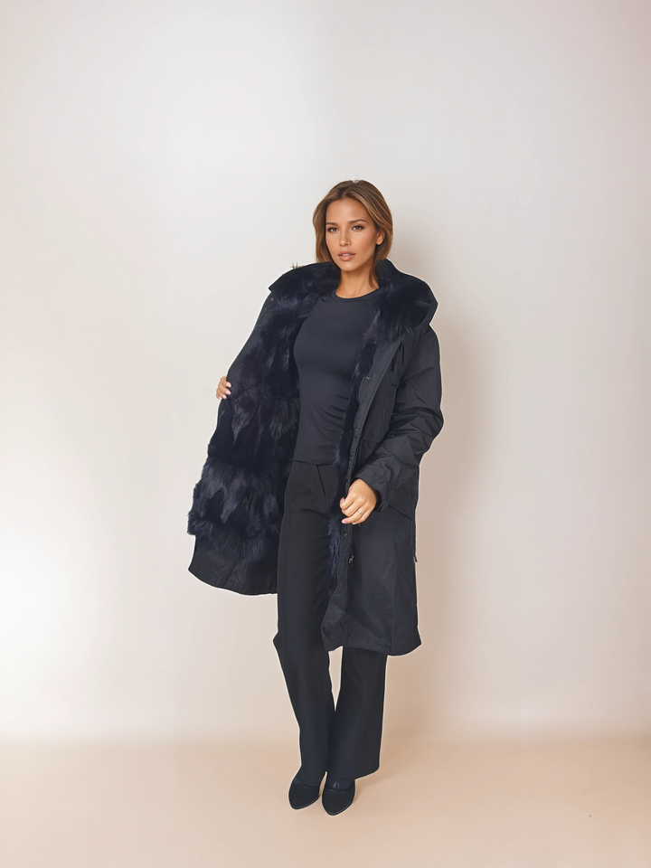 Calgary, 95 cm. - Hood - Textile - Women - Black