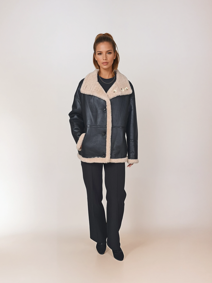 Junia, 65 cm. - Nappa Lamb Crack Washed - Damen - Schwarz