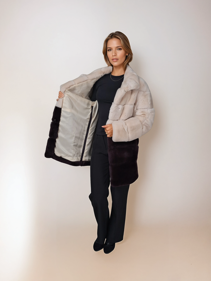 Hachan, 80 cm. - Rex - Women - Ivory & Wine