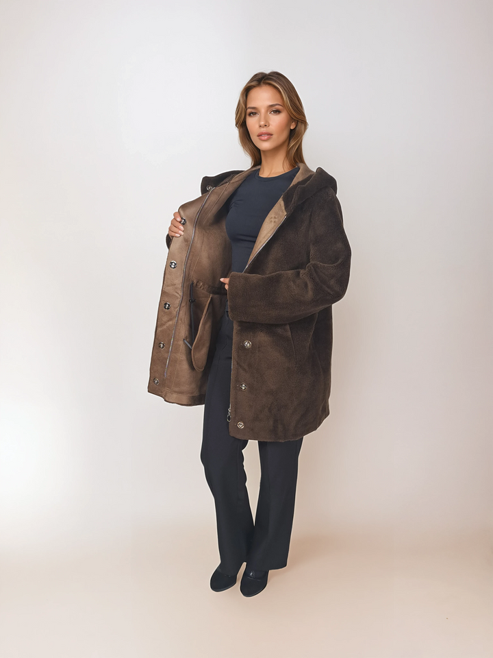 Iric, 85 cm. - Hood - Air Wool - Women - Brown