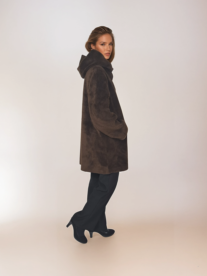 Iric, 85 cm. - Hood - Air Wool - Women - Brown