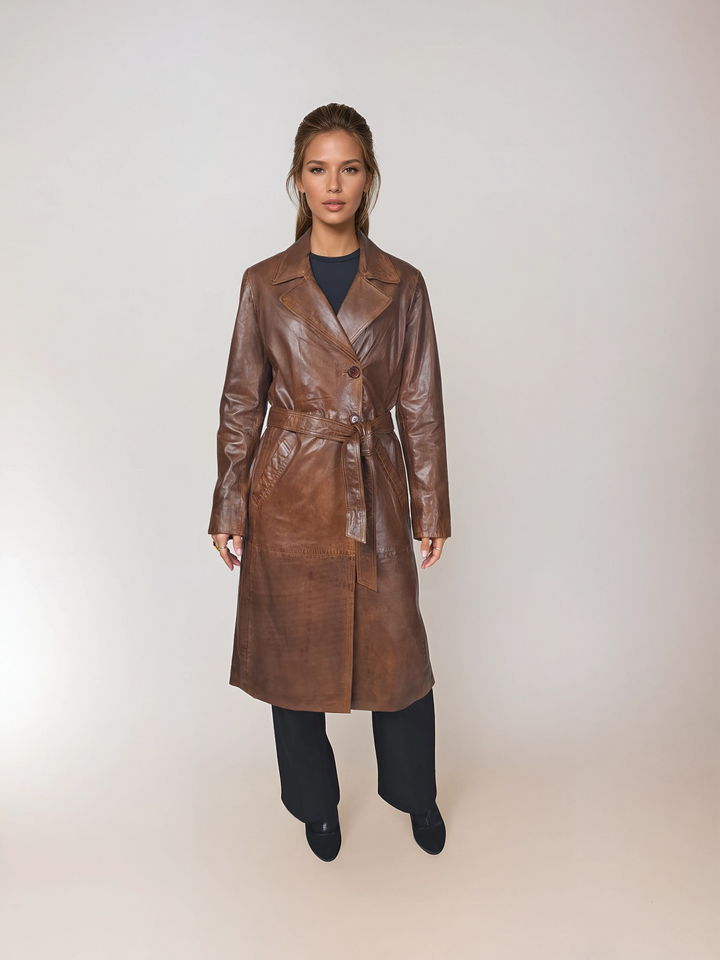 Arlisa, 110 cm. - Lamb Malli Leather - Women - Copper Brown