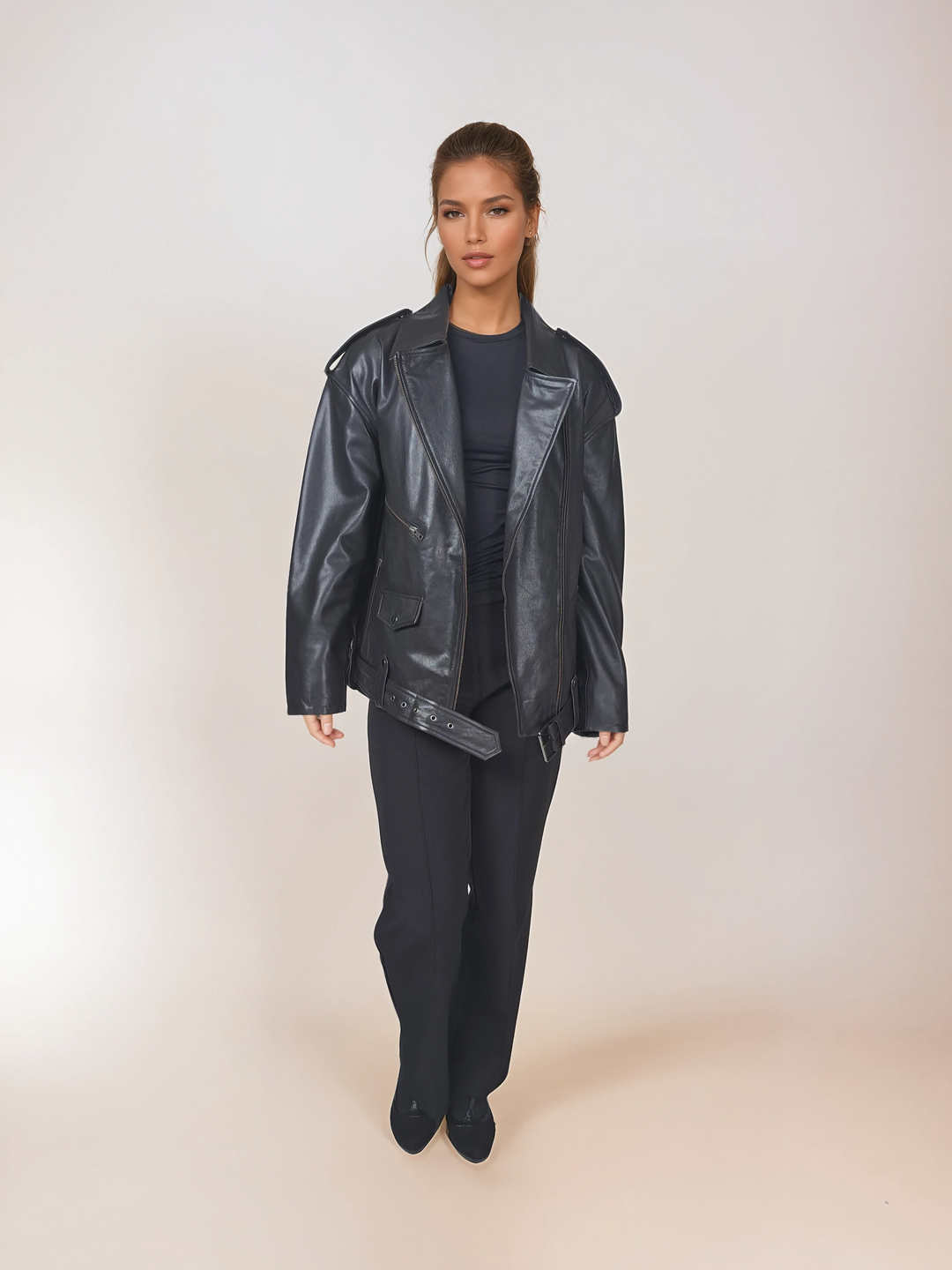 Illy, 62 cm. - Goat Leather - Women - Black