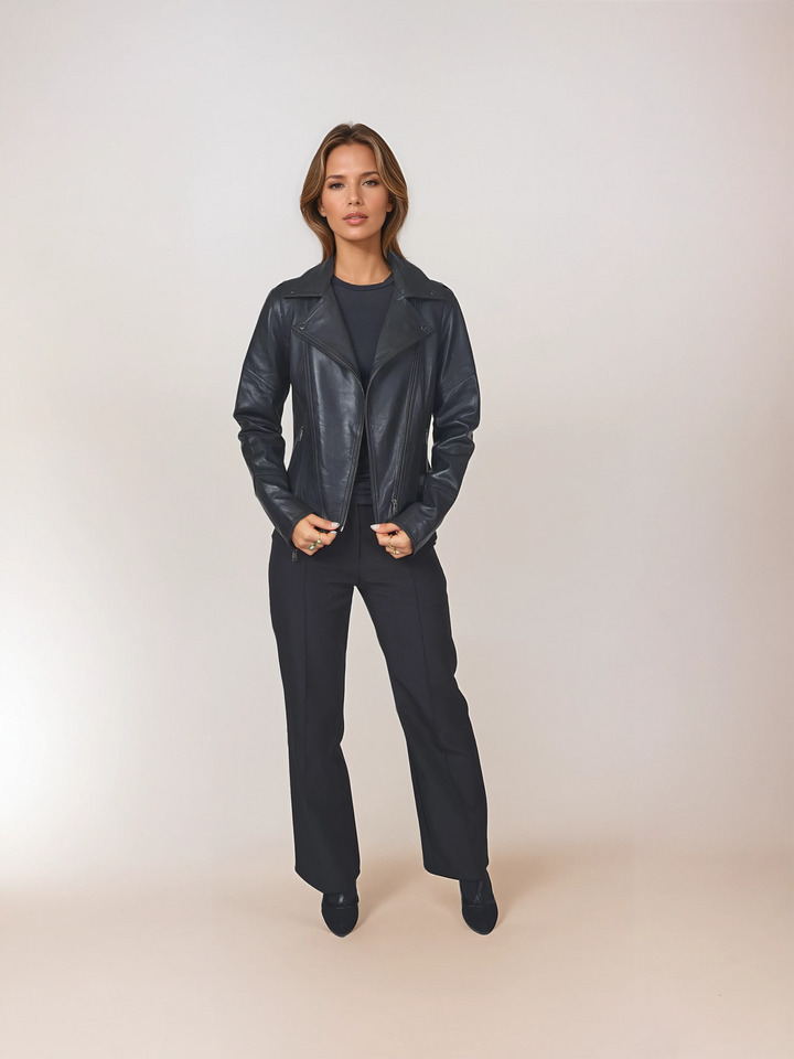 Amina - Lamb Thick Dace Leather -Women - Black