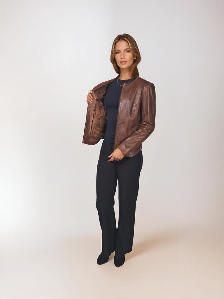 Desirae - Komfort, 60 cm. - Lamm-Malli-Leder – Damen – Kupferbraun