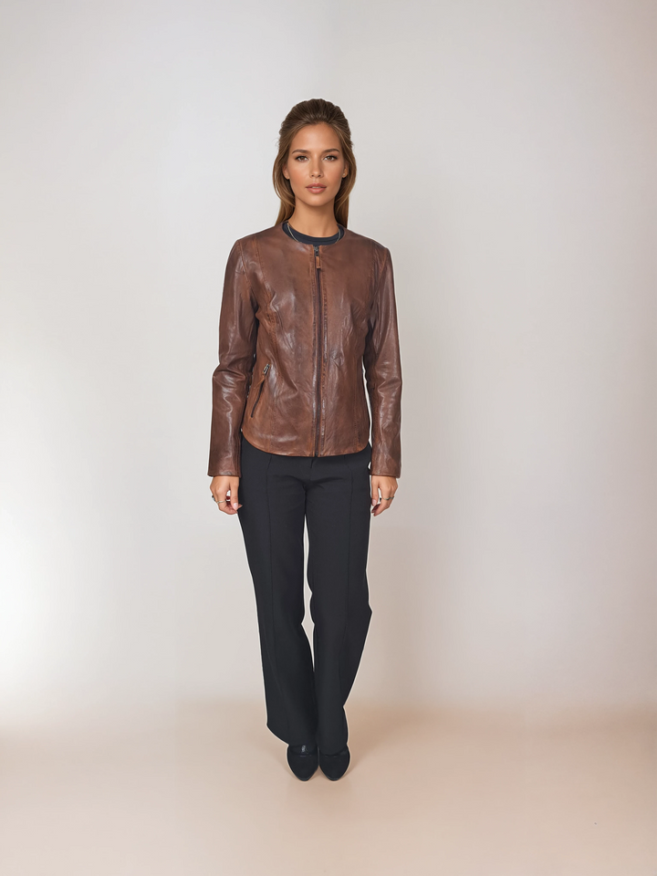 Desirae - Komfort, 60 cm. - Lamm-Malli-Leder – Damen – Kupferbraun