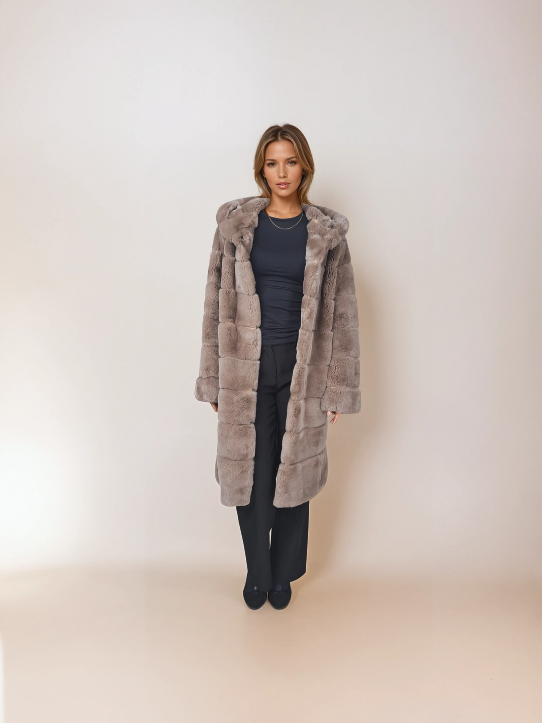 Petrovski, 100 cm. - Kragen - Rex - Damen - Cafe Latte