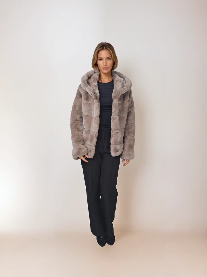 Petrovski, 60 cm. - Kapuze - Rex - Damen - Cafe Latte