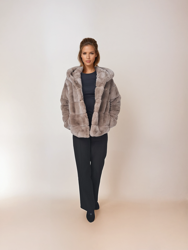 Petrovski, 60 cm. - Kapuze - Rex - Damen - Cafe Latte