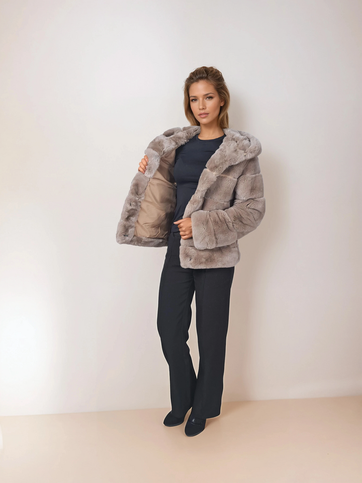 Petrovski, 60 cm. - Kapuze - Rex - Damen - Cafe Latte