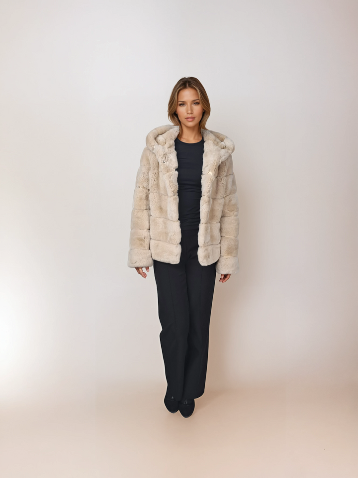 Petrovski, 60 cm. - Kapuze - Rex - Damen - Creme