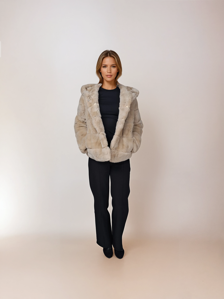 Petrovski, 60 cm. - Kapuze - Rex - Damen - Creme