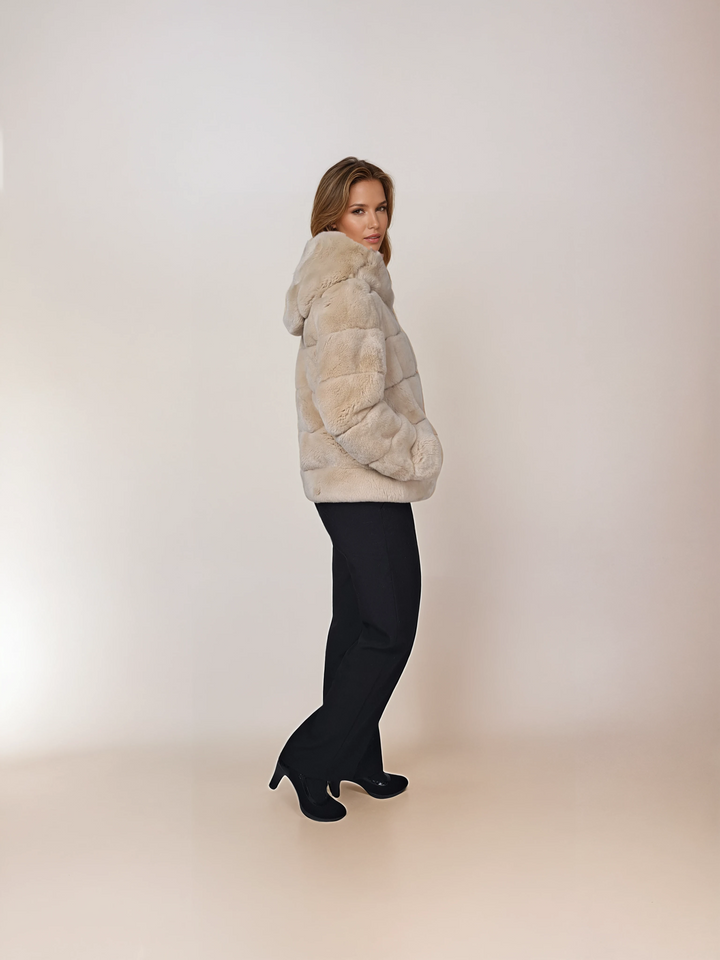 Petrovski, 60 cm. - Kapuze - Rex - Damen - Creme