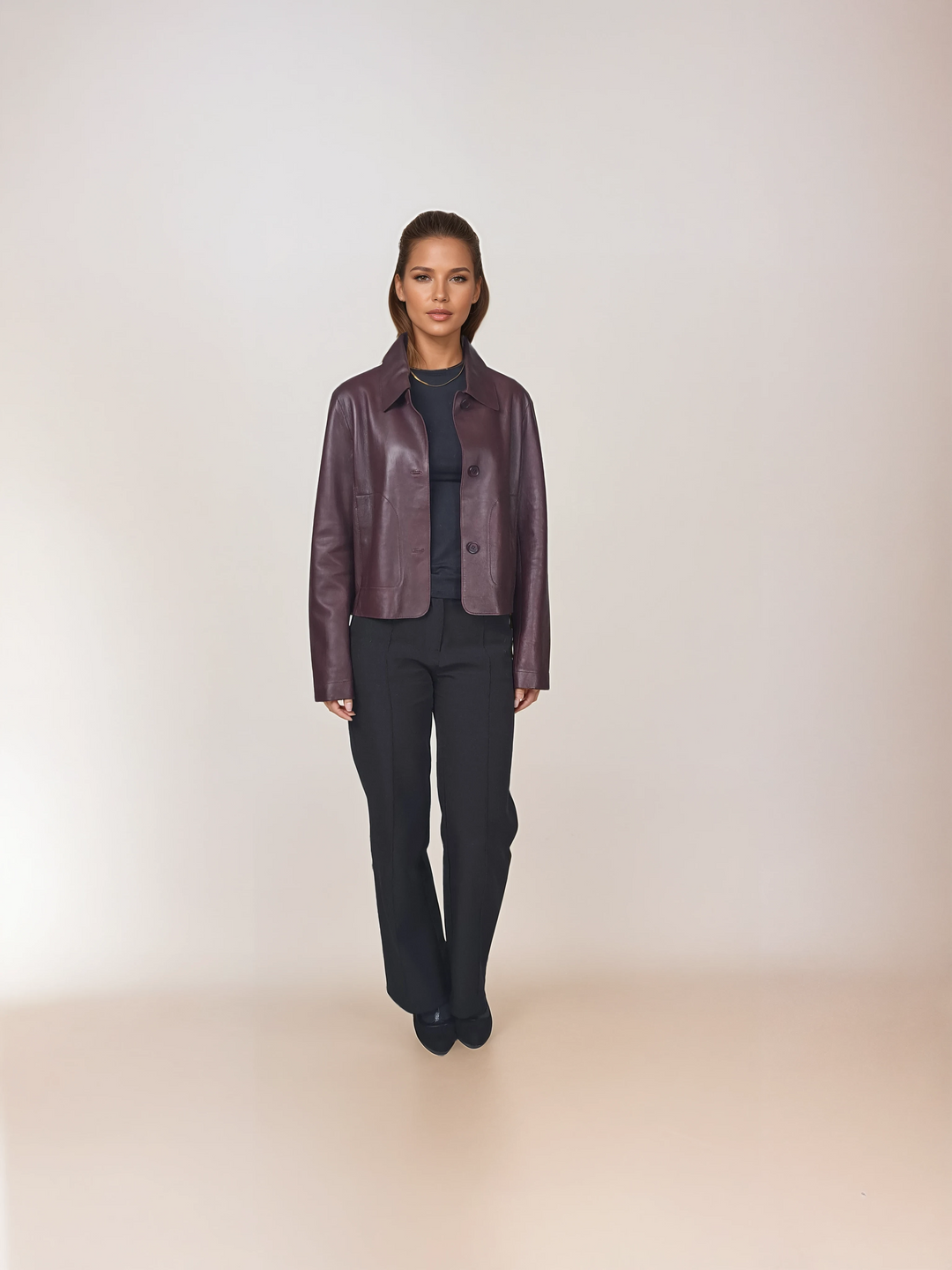 Kana, 52 cm. - Lamb Dior Bonded Leather-Damen - Bordeaux