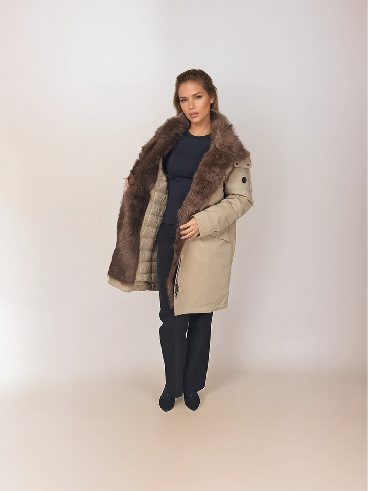 Ivana, 97 cm. - Textile - Women - Off White