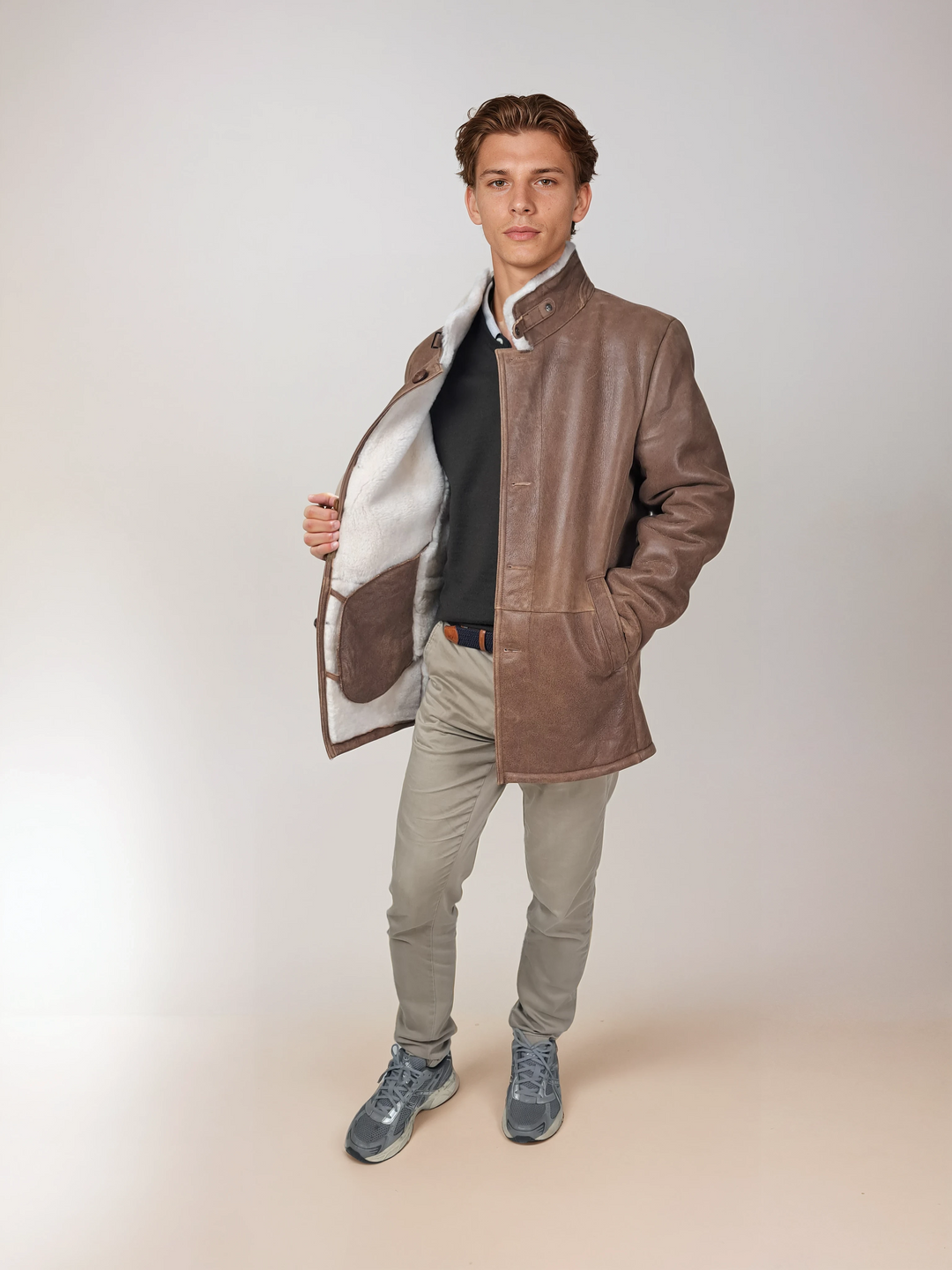 Cooper, 80 cm. - Collar - Nappa Lamb Crack - Man - Whisky