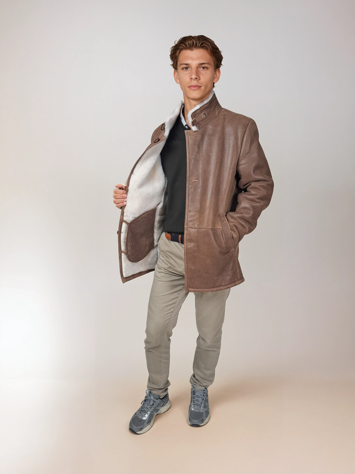 Cooper, 80 cm. - Collar - Nappa Lamb Crack - Man - Whisky