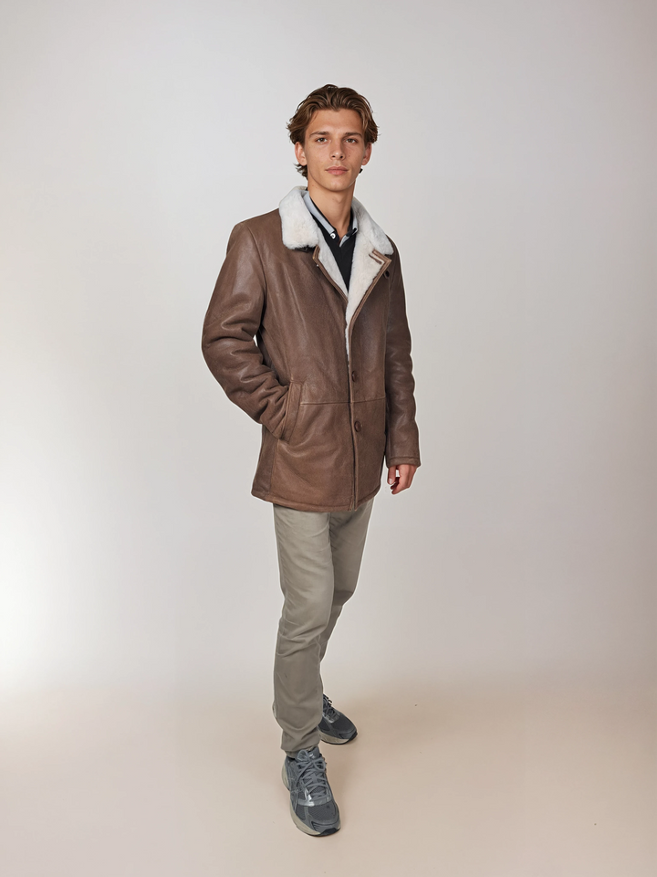 Cooper, 80 cm. - Collar - Nappa Lamb Crack - Man - Whisky