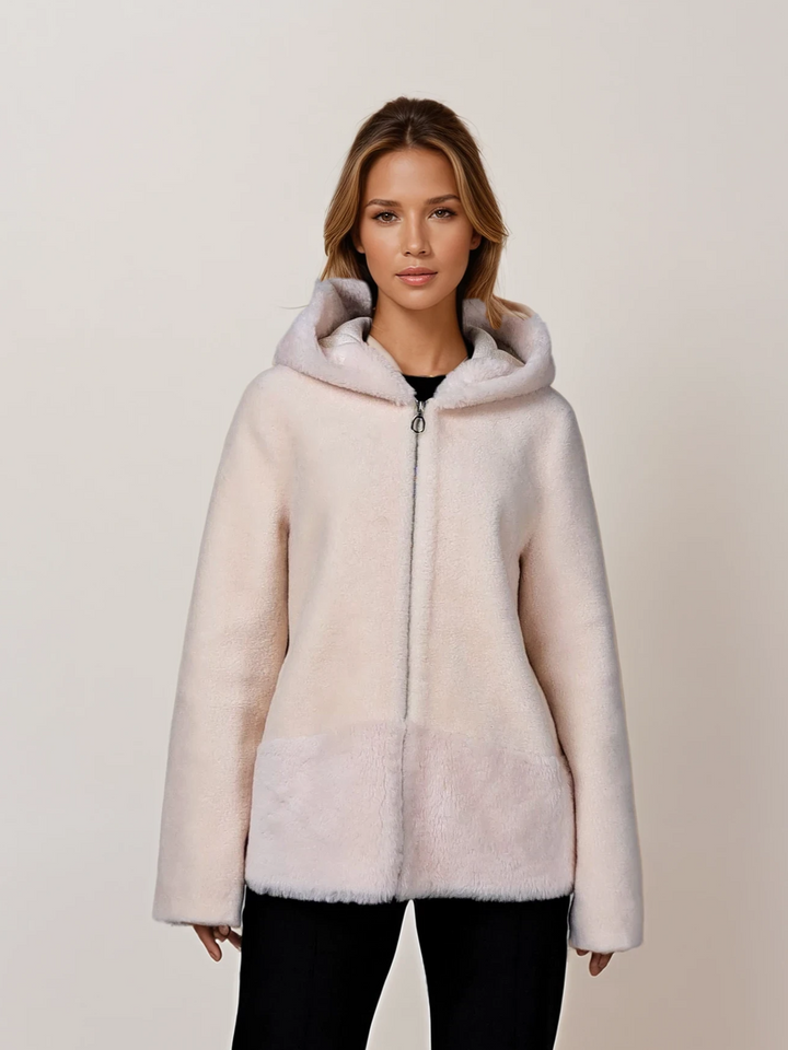 Ilda, 72 cm. - Kapuze - Air Wool - Damen - Off White