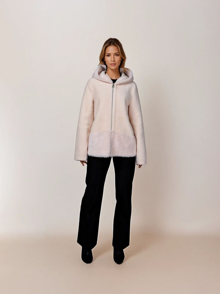 Ilda, 72 cm. - Kapuze - Air Wool - Damen - Off White
