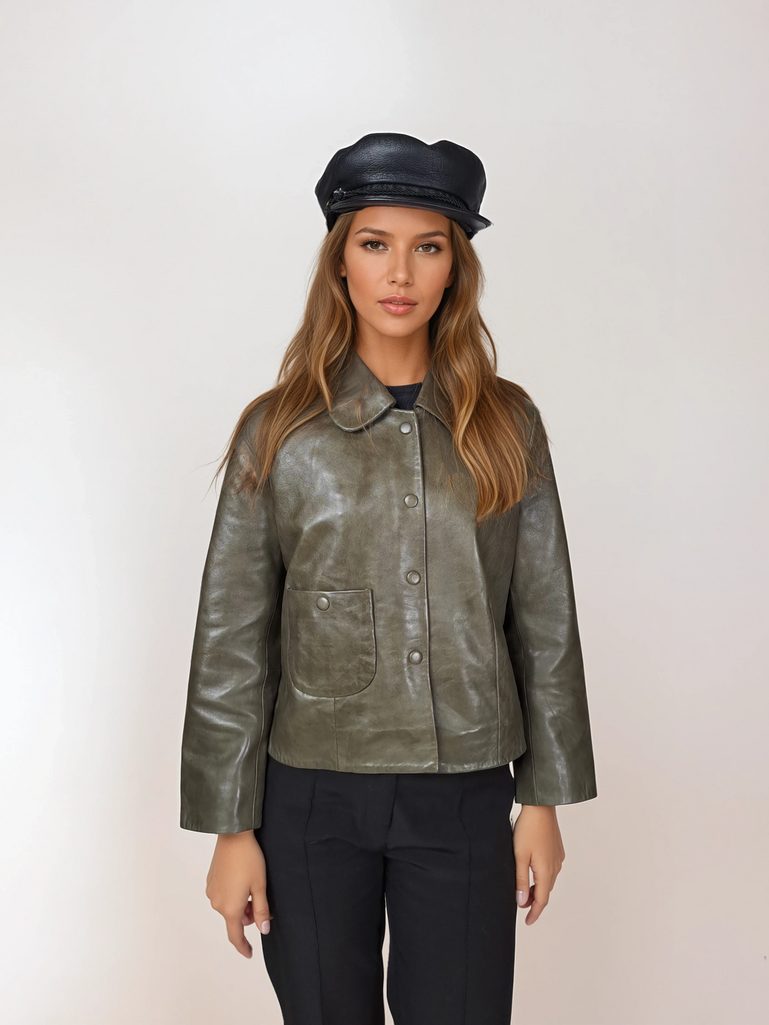 602-5256/08 Hatt - Läder - Tillbehör - Svart