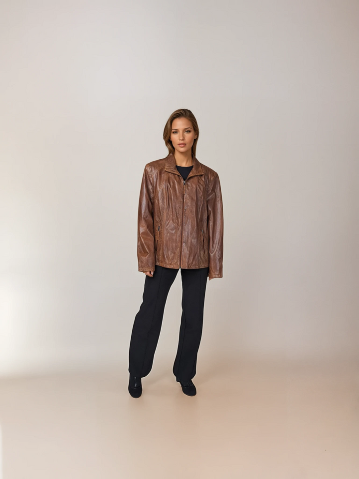 P 14-02 - Comfort - Lamb Malli Leather - Women - Dark Cognac